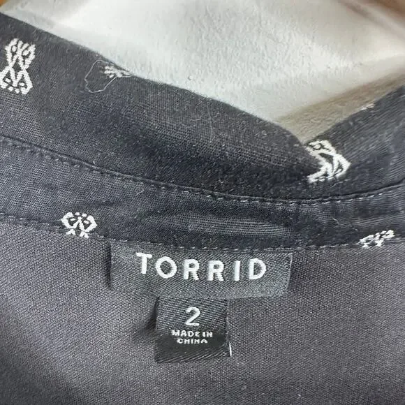 Torrid Black Midi Poplin Collared Shirtdress - Picture 5 of 9